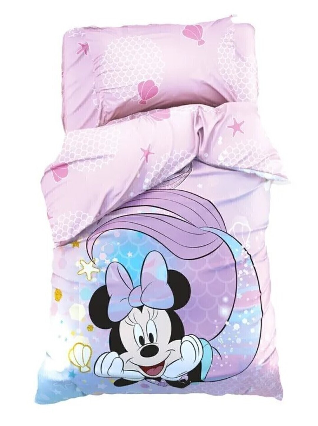 КПБ детский 1,5сп поплин Мульты <4671425  Minnie Mermaid Минни Маус>