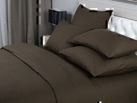 КПБ 1,5сп страйп-сатин (нав 50*70) Verossa Stripe <70010 Мокко>