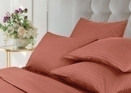 КПБ 2сп страйп-сатин (нав 70*70) Verossa Stripe <70078 Terracotta Скидка>