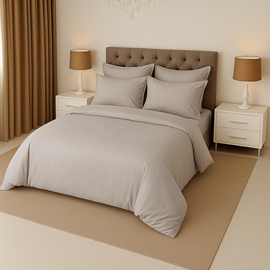 КПБ сатин однотонный Темно-синяя коллекция с простыней на резинке Реноме 